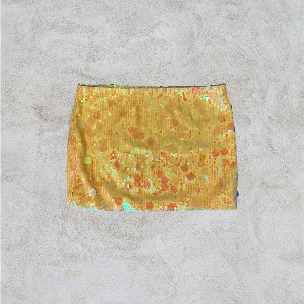 *SOLD* Edikted Sequin Yellow Mini Skirt